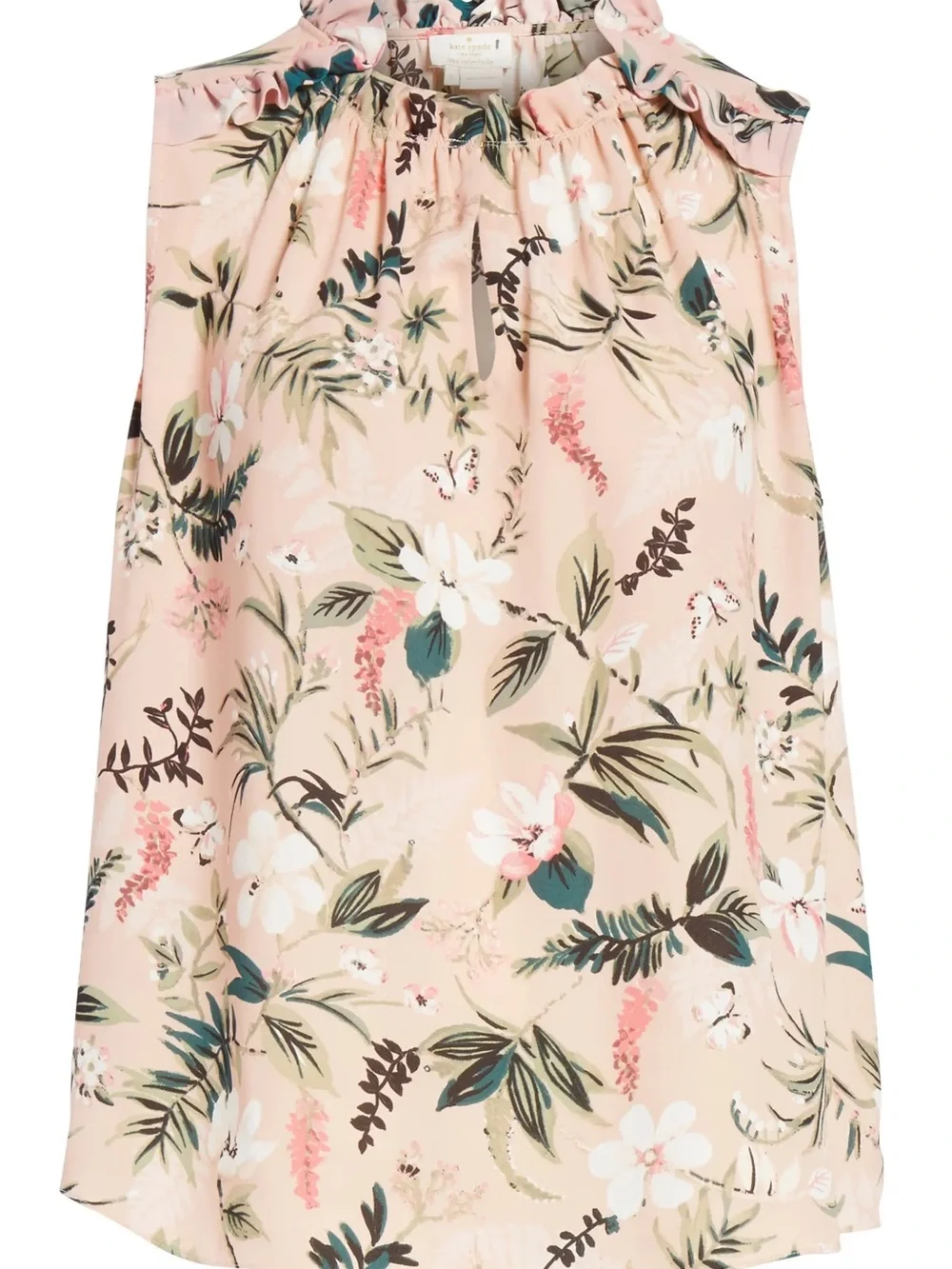 Kate Spade Swamped Botanical Ruffle Shell